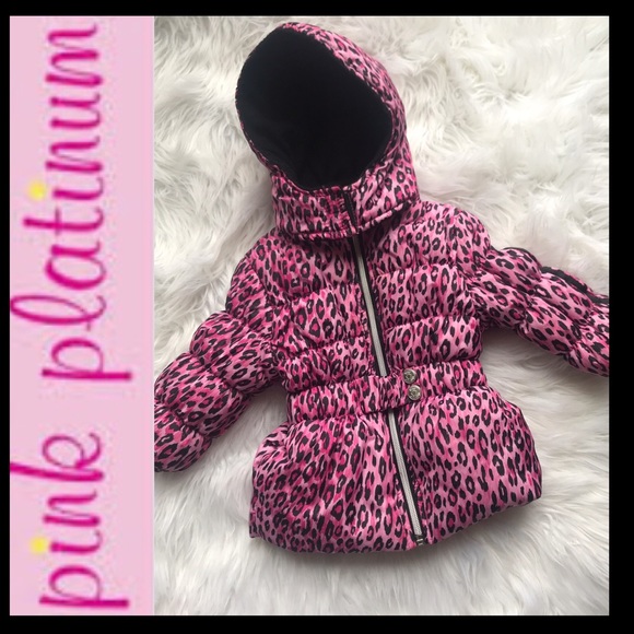 Pink Platinum Baby Girls Colorful Cheetah Puffer